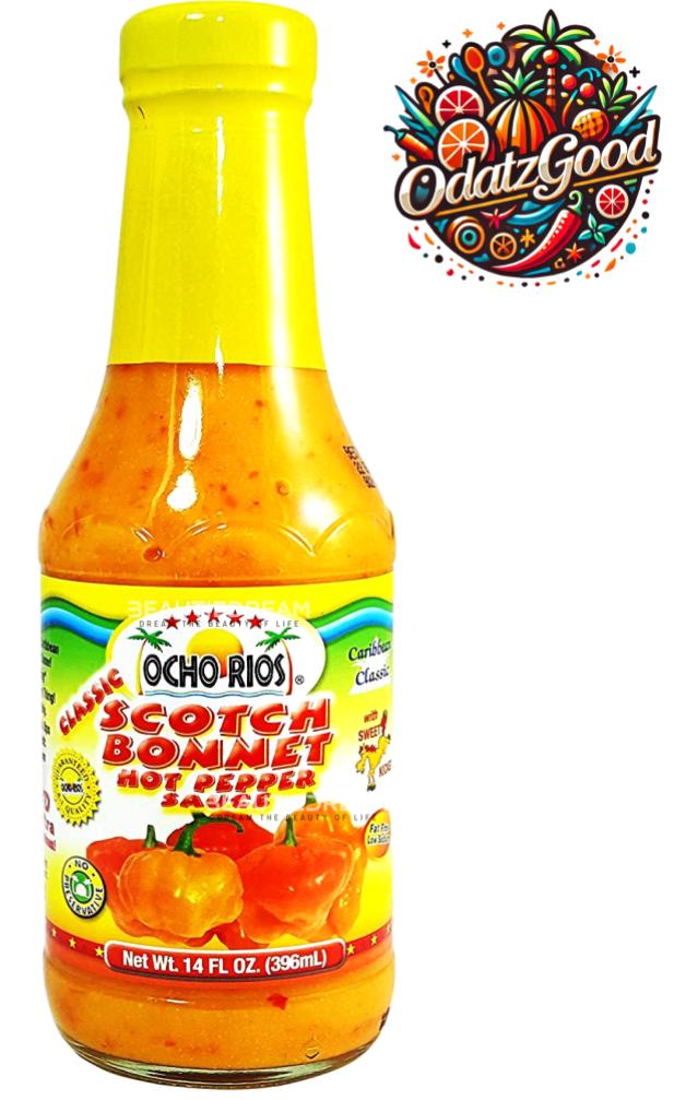 Ocho Rios Scotch Bonnet Pepper Sauce | Product of St. Lucia | 14 oz (396ml)