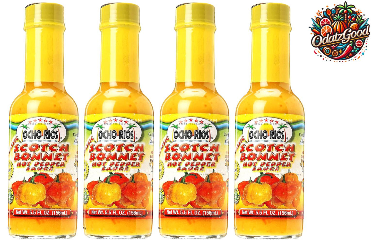 Ocho Rios Scotch Bonnet Pepper Sauce | Product of St. Lucia | 5.5 oz (156ml)