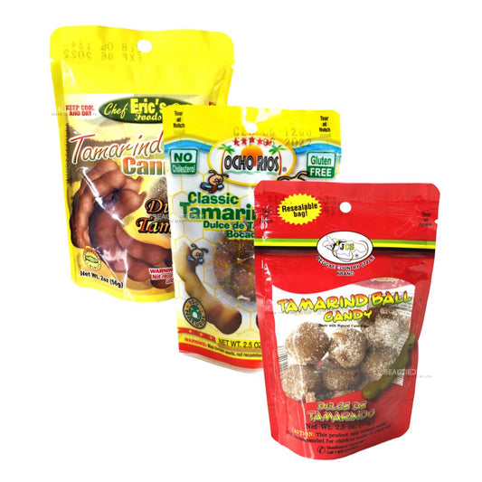 Tamarind Candy Balls Ocho Rios, Chef Eric’s, JCS Variety Pack of 3 (dulce de tamarindo)