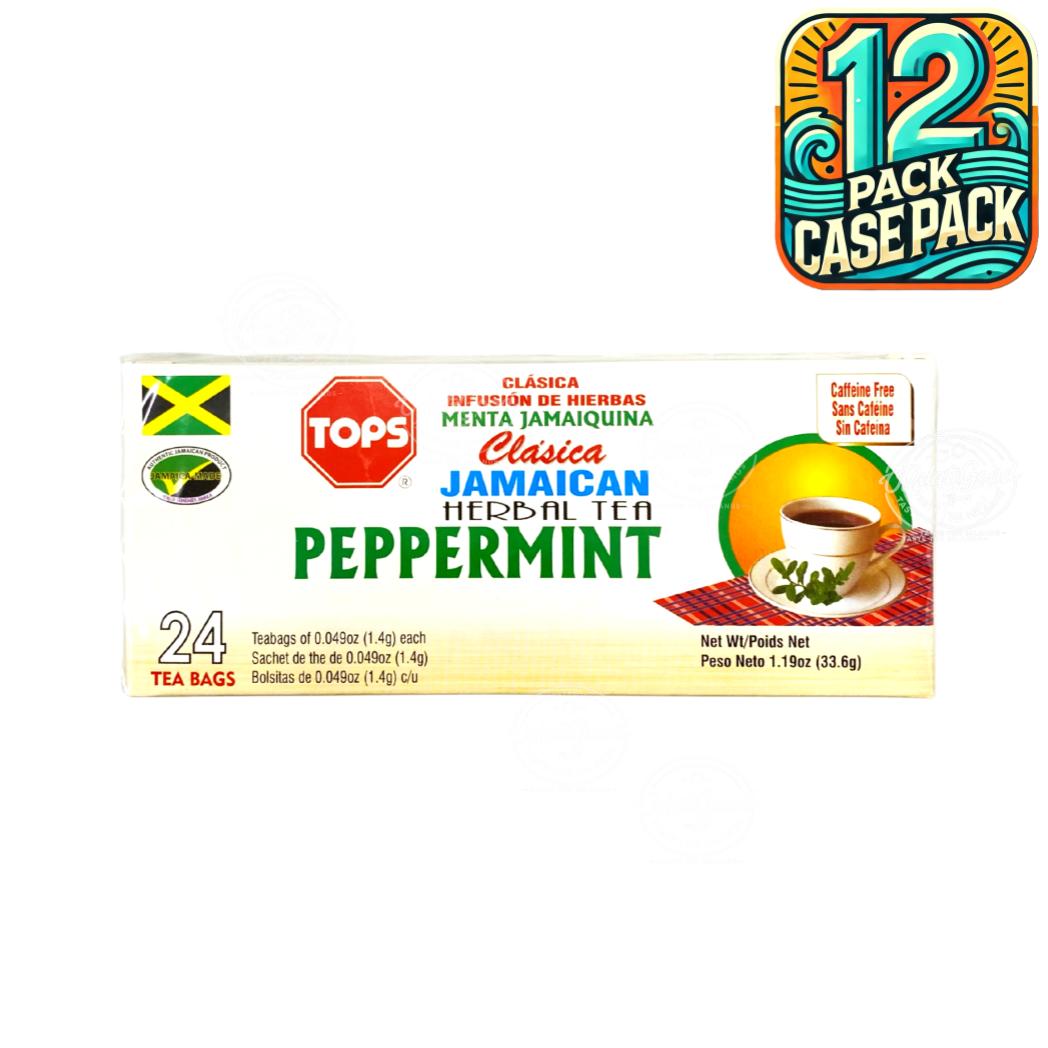 Tops Jamaican Peppermint Herbal Tea | Product of Jamaica | 1.3g (36g) | (Bulk) Case Pack