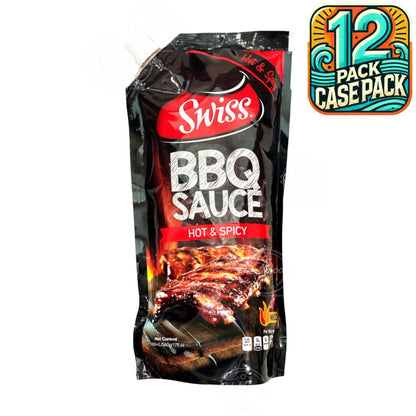 Swiss BBQ Sauce Hot & Spicy | Product of Trinidad & Tobago | 17oz (500ml) | (Bulk) Case Pack