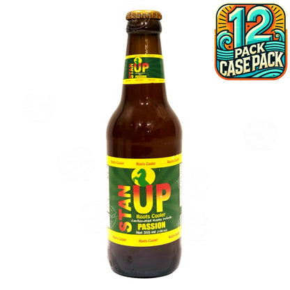 Stan Up Roots Cooler Passion Carbonated Roots Drink | Product of Jamaica | 12oz (355ml) | (Bulk) Case Pack