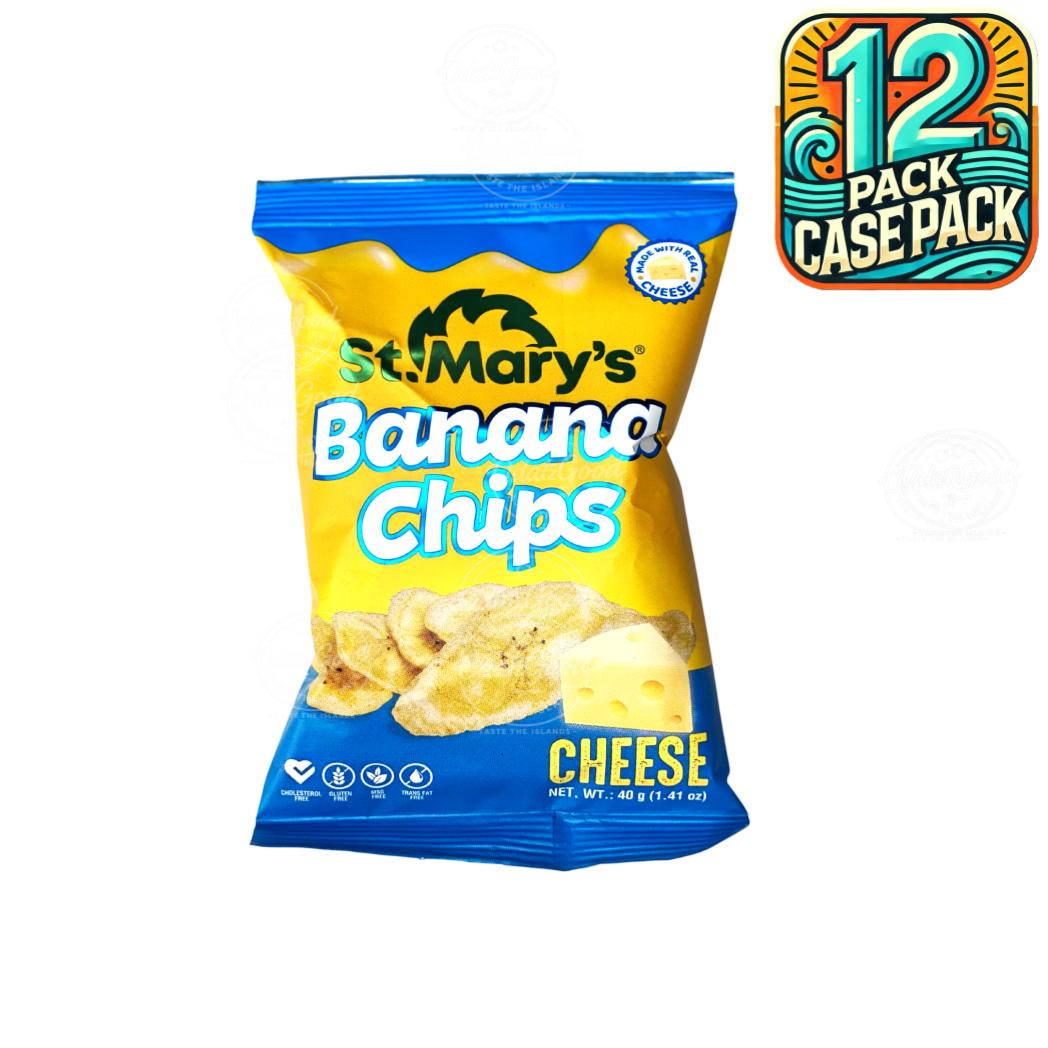 St. Mary’s Banana Chips w/ Cheese | 1.41oz  (40g) | (Bulk) Case Pack