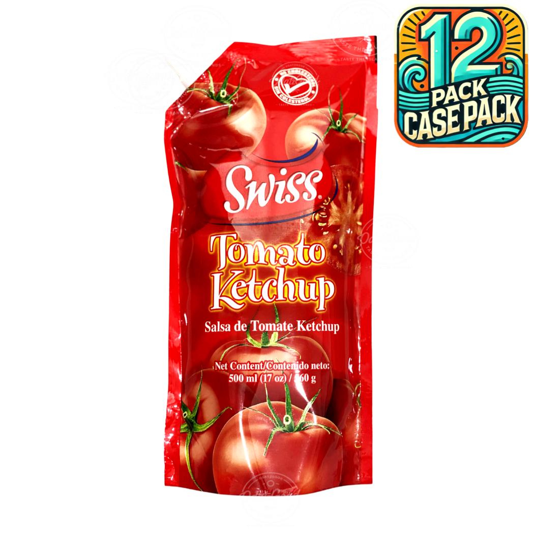Swiss Tomato Ketchup | Product of Trinidad & Tobago | 17oz (500ml) | (Bulk) Case Pack