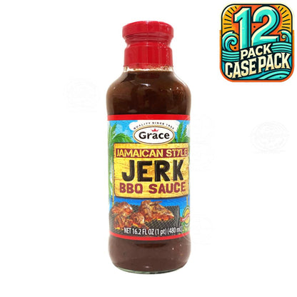 Grace Jerk BBQ Sauce Jamaican Style | Product of Jamaica | 16.2oz (480ml) | (Bulk) Case Pack