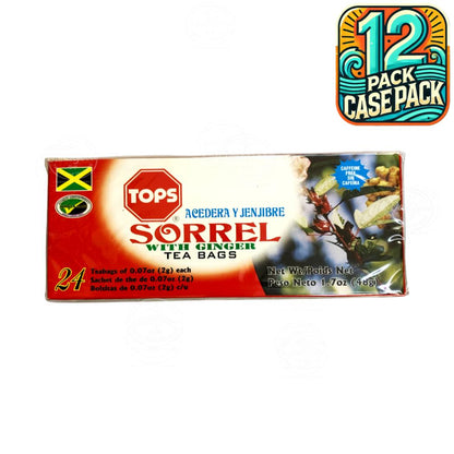 Tops Sorrel w/ Ginger Tea | Product of Jamaica | 1.7g (36g) | (Bulk) Case Pack