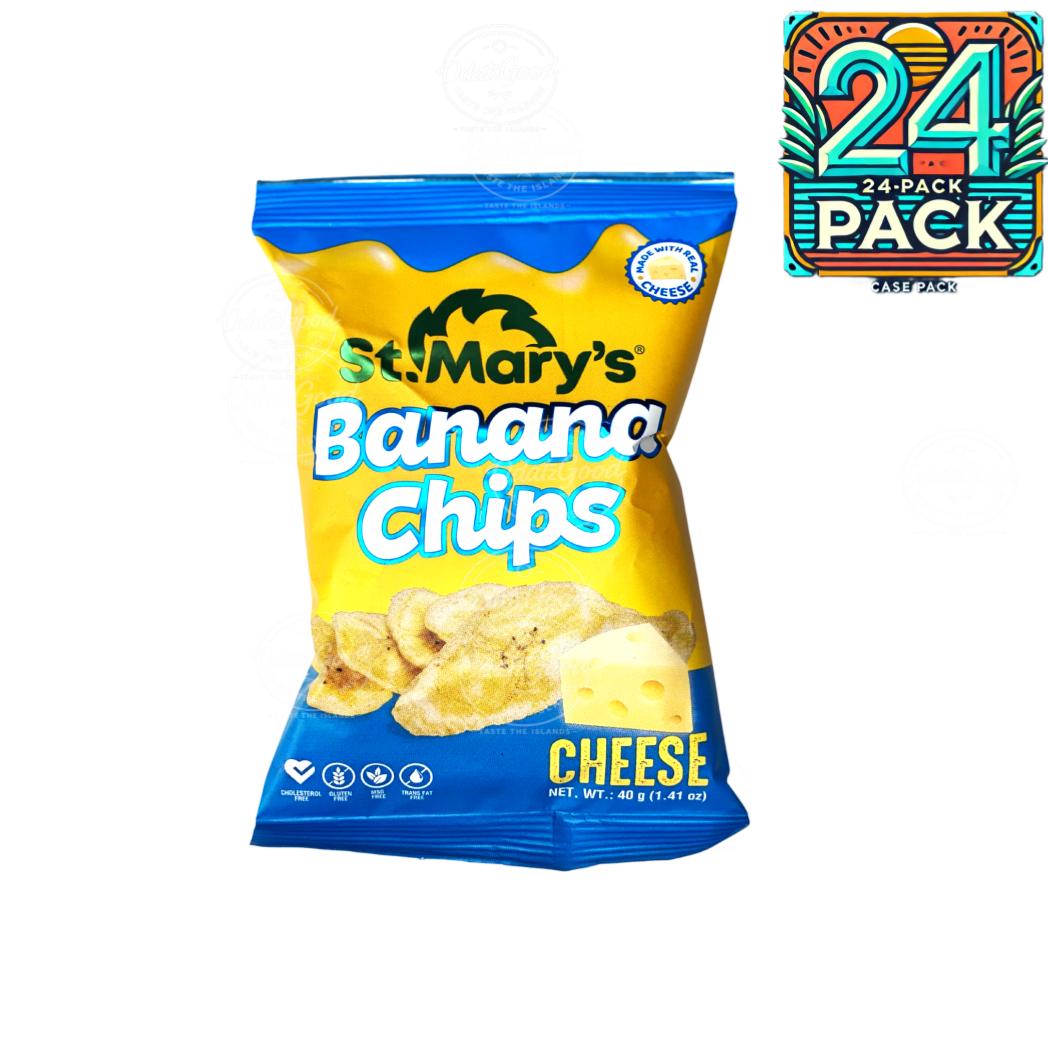 St. Mary’s Banana Chips w/ Cheese | 1.41oz  (40g) | (Bulk) Case Pack