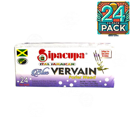 Sipacupa Blue Vervain Tea | Product of Jamaica | 24 Tea Bags | (Bulk) Case Pack