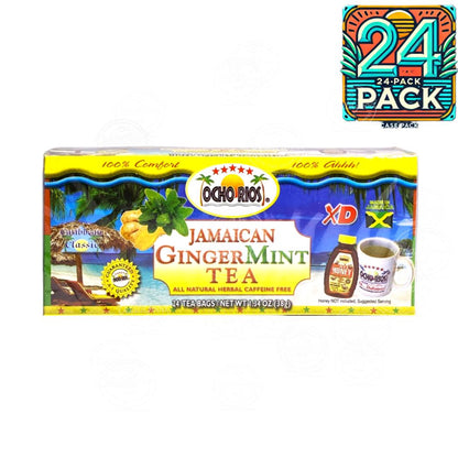 Ocho Rios Jamaican Ginger Mint Tea (24 Tea Bags) | 1.34oz  (38g) | (Bulk) Case Pack