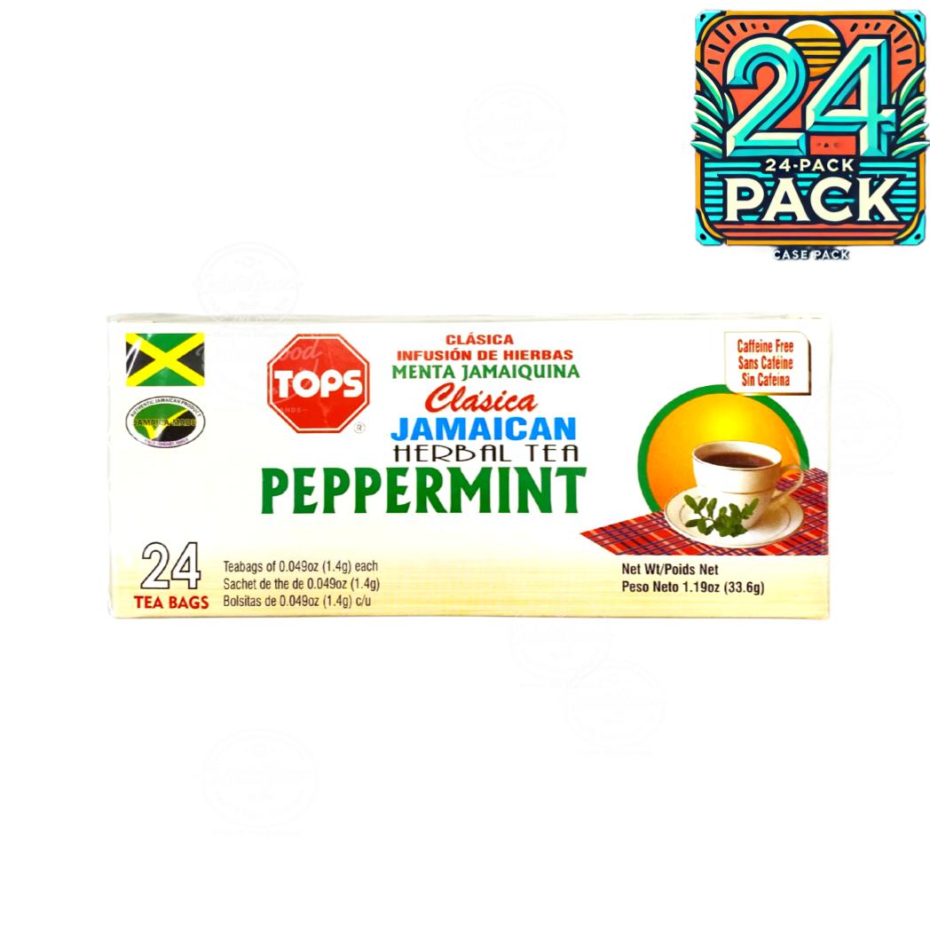 Tops Jamaican Peppermint Herbal Tea | Product of Jamaica | 1.3g (36g) | (Bulk) Case Pack