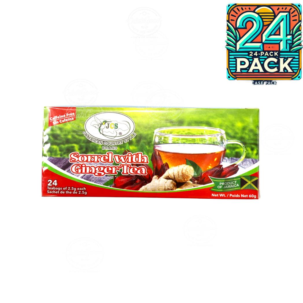 JCS Sorrel Ginger Tea | 25 Tea Bags (62.5g) | (Bulk) Case Pack