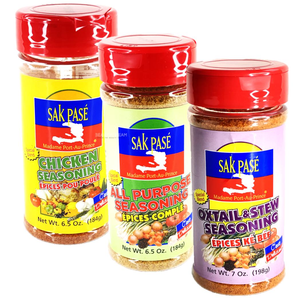 Sak Pase Chicken, Complete and Oxtail Seasoning Variety Pack of 3