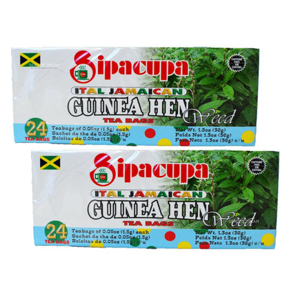 Sipacupa Ital Jamaican Guinea Hen Weed (Anamu Tea) 24 Tea Bags Pack of 2