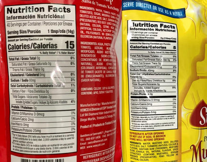 Swiss Tomato Ketchup & Prepared Mustard 2-Piece Caribbean Condiment Bundle 37oz (1048g) – Product of Trinidad & Tobago