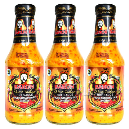 Baron West Indian Hot Sauce 14oz Pack of 3