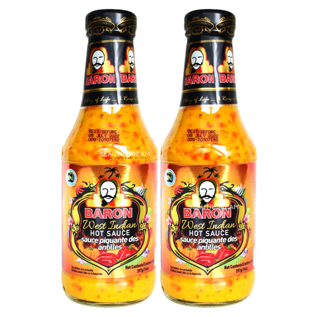 Baron West Indian Hot Sauce 14oz Pack of 2