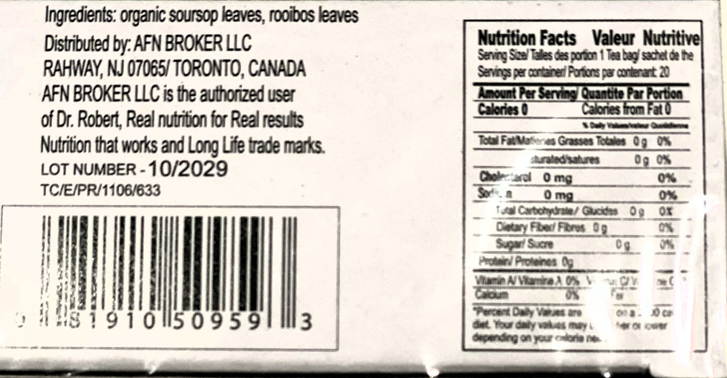 Dr. Robert Soursop Leaves Tea | 1.06oz (30g) | (Bulk) Case Pack