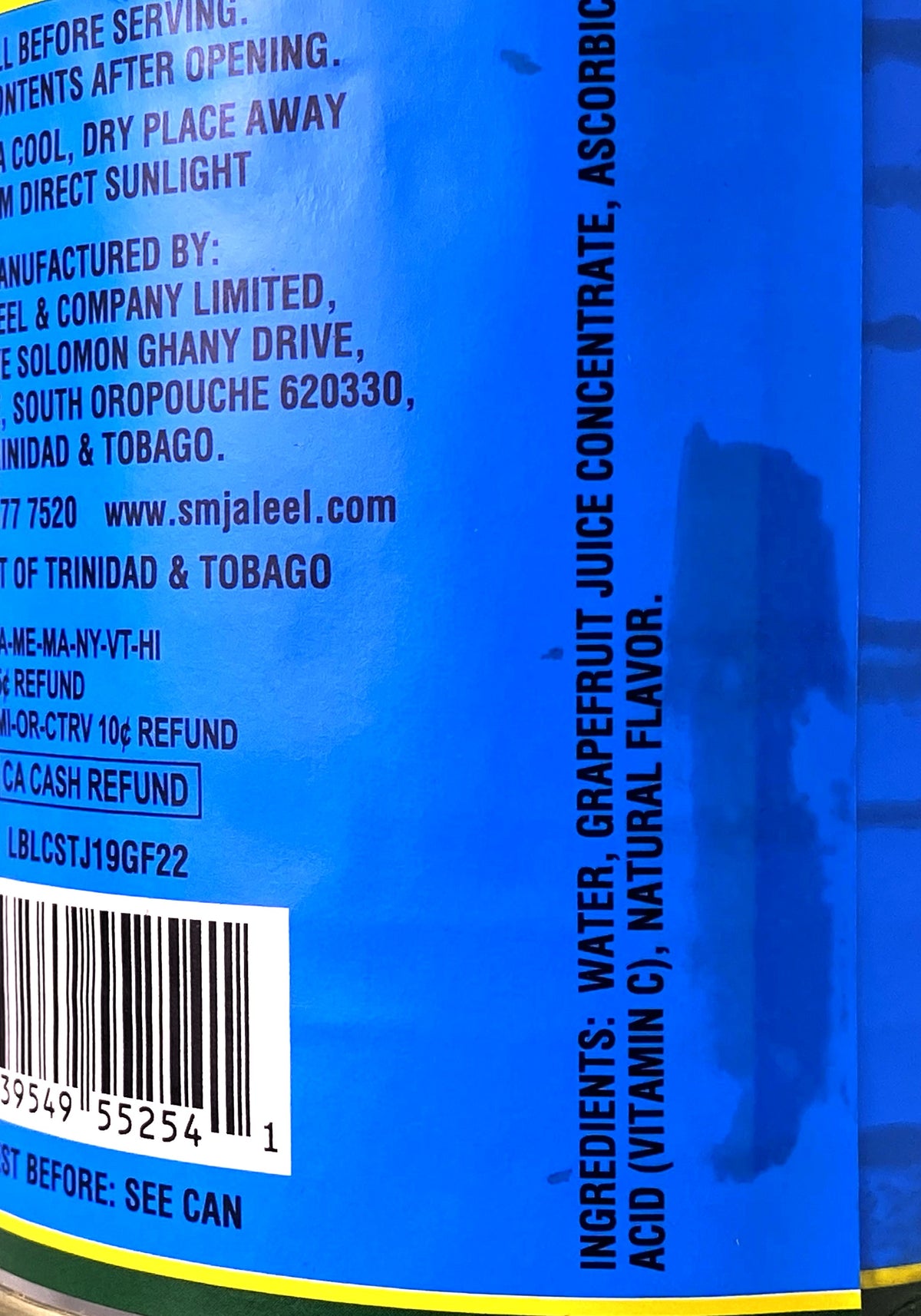 Trinidad Juices Unsweetened Grapefruit Juice 19oz (540ml) – Product of Trinidad & Tobago