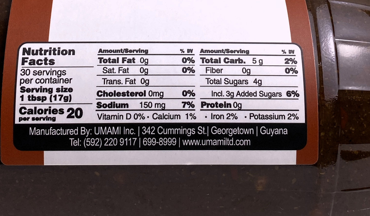 Umami Jerk BBQ Sauce (Mild) 16oz (510g) | Product of Guyana | 16oz (510g) | (Bulk) Case Pack