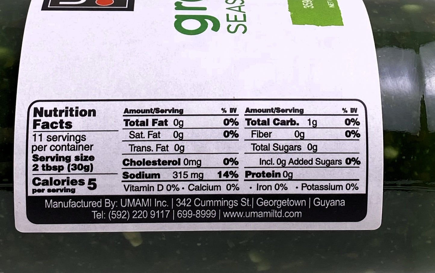 Umami Green Seasoning 14oz (359g) | Product of Guyana | 14oz (359g) | (Bulk) Case Pack