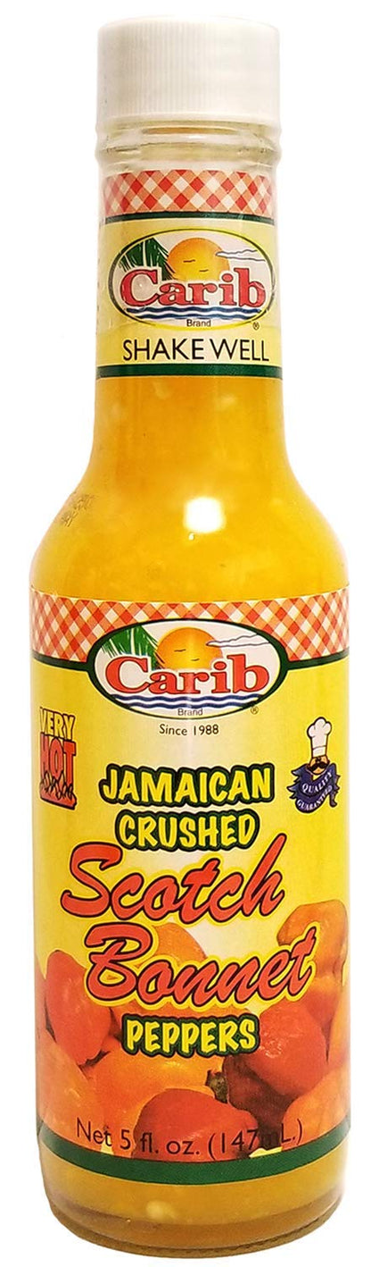 Carib Jamaican Yellow Crushed Scotch Bonnet Peppers 5oz Pack of 2