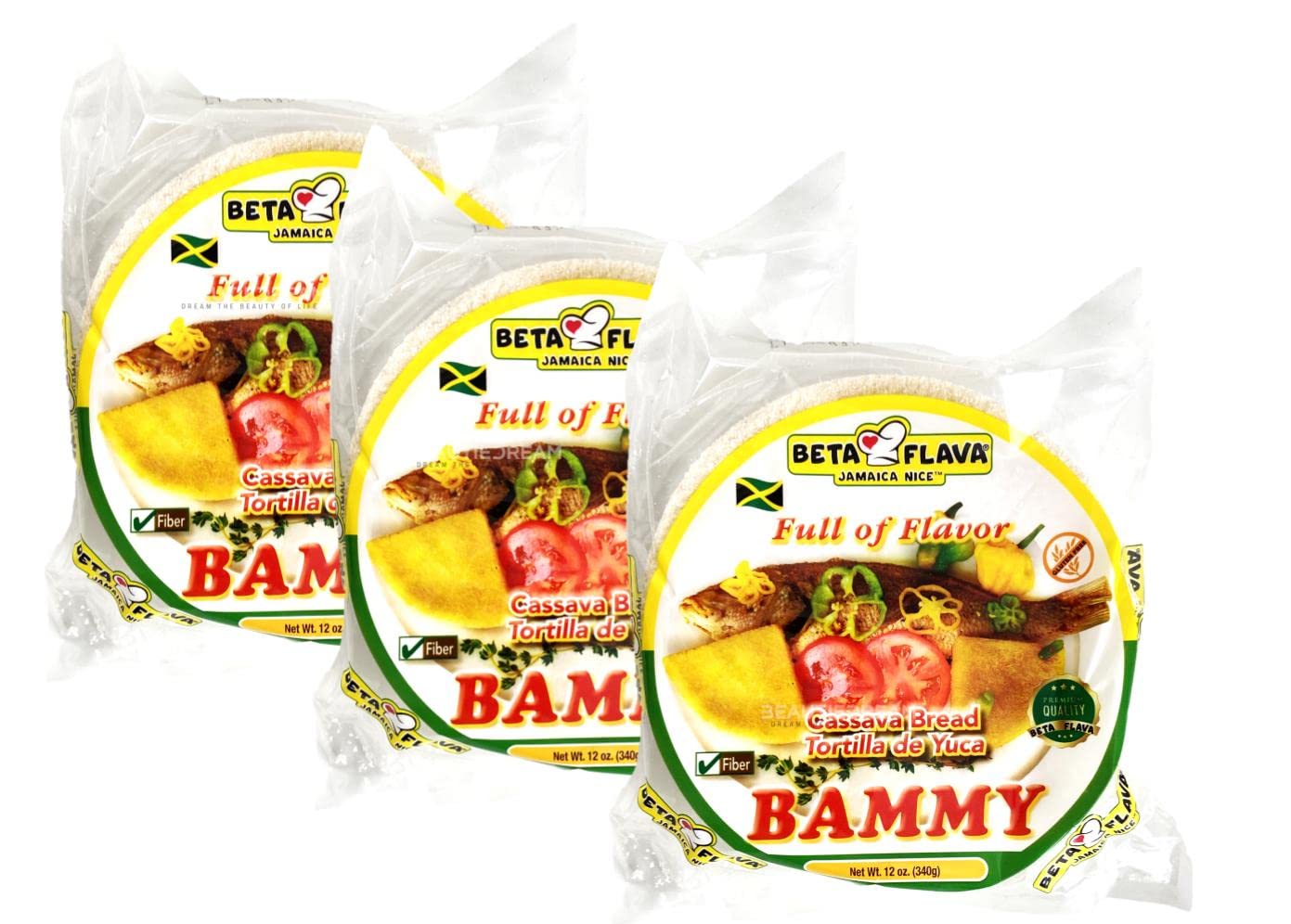 Beta Flava (Ocho Rios) Jamaican Bammy Cassava Cakes (Tortilla de Yuca) Pack of 6