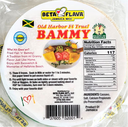 Beta Flava (Ocho Rios) Jamaican Bammy Cassava Cakes (Tortilla de Yuca) Pack of 6